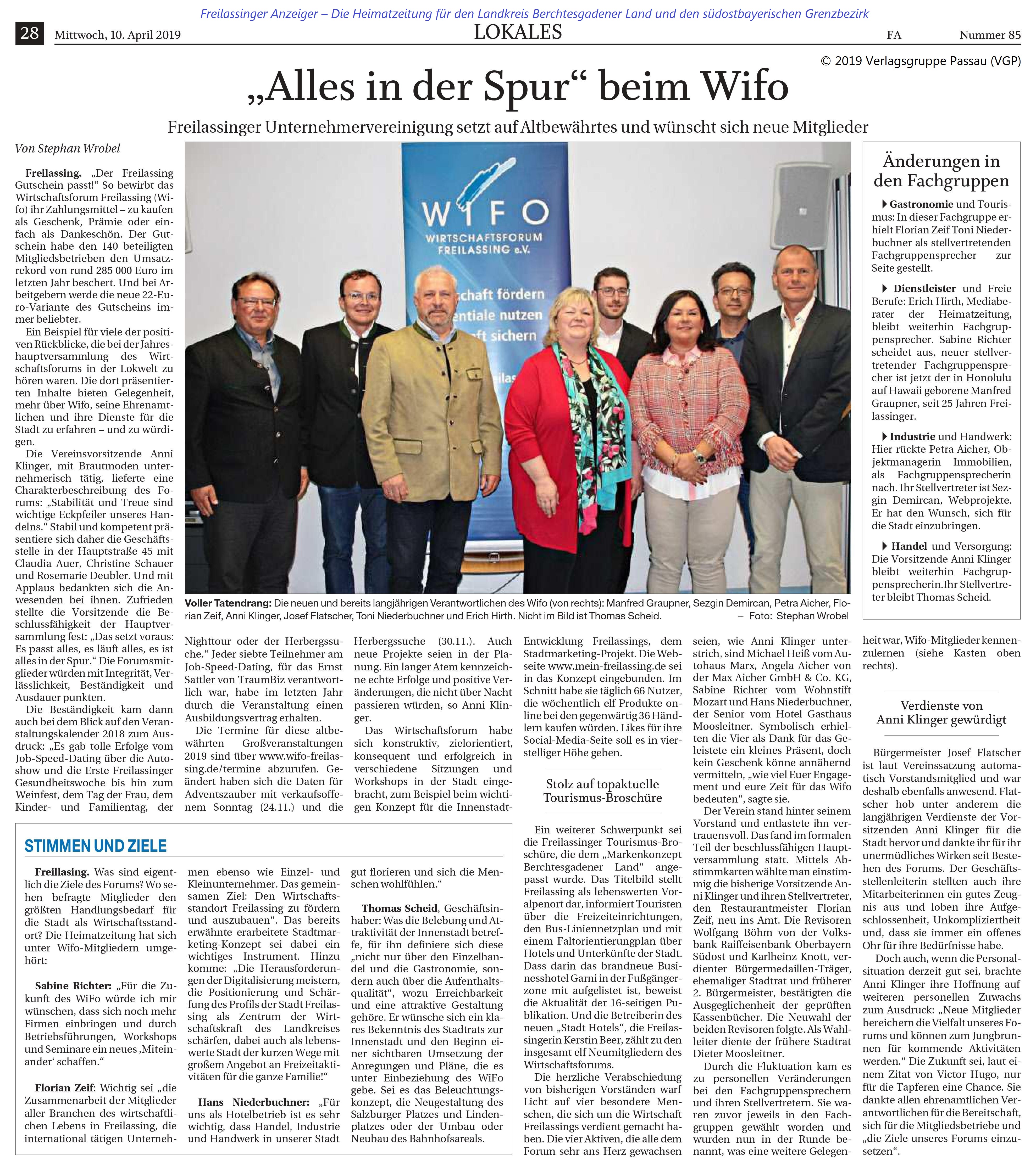 Foto: Artikel und Foto von Stephan Wrobel im Freilassinger Anzeiger